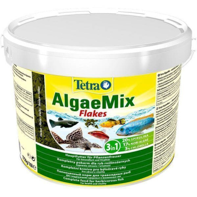 Tetra Algae Mix Корм для травоядных рыб 10 л, хлопья, содержит водоросли